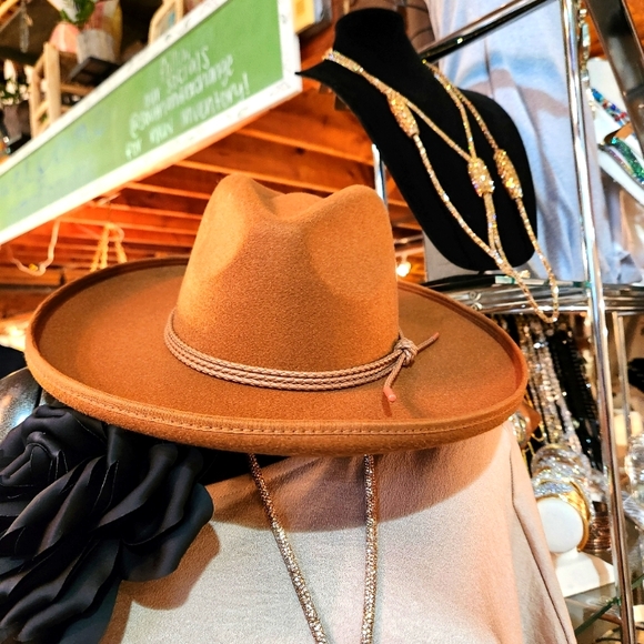 Mocha Brown Hat with Attached Cording Detailing - Picture 6 of 17